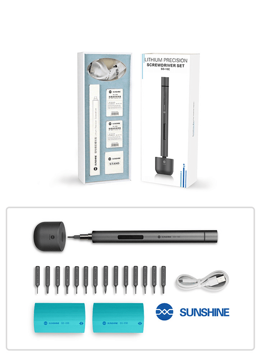 [SD-18E] SUNSHINE Mini Lithium Electric Mobile Phone & Tablet Repair Precision Screwdriver With LED Lighting - Polar Tech Australia