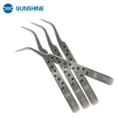 [SK-15] Sunshine Stainless Steel Precision Tweezer (Curved Tip) With Heat Dissipation Hole - Polar Tech Australia