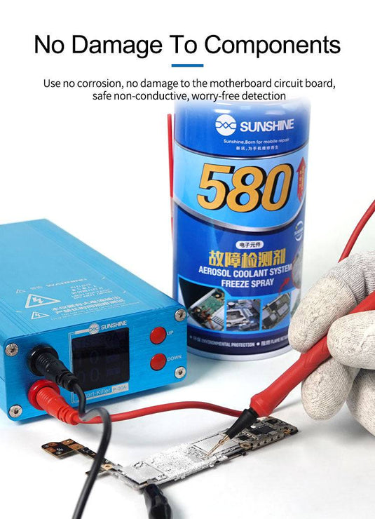 [SS-580] Sunshine SS-580 Aerosol Coolant System Freeze Spray Logic Board Inspection Tool 400ML - Polar Tech Australia